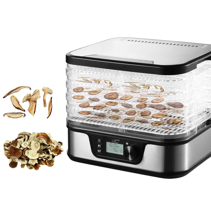 Dryer for mushrooms, vegetables, fruits, meats LTC, adjustable power, non-slip base, 5 trays, dishwasher safe, metal, with display, LXSR002