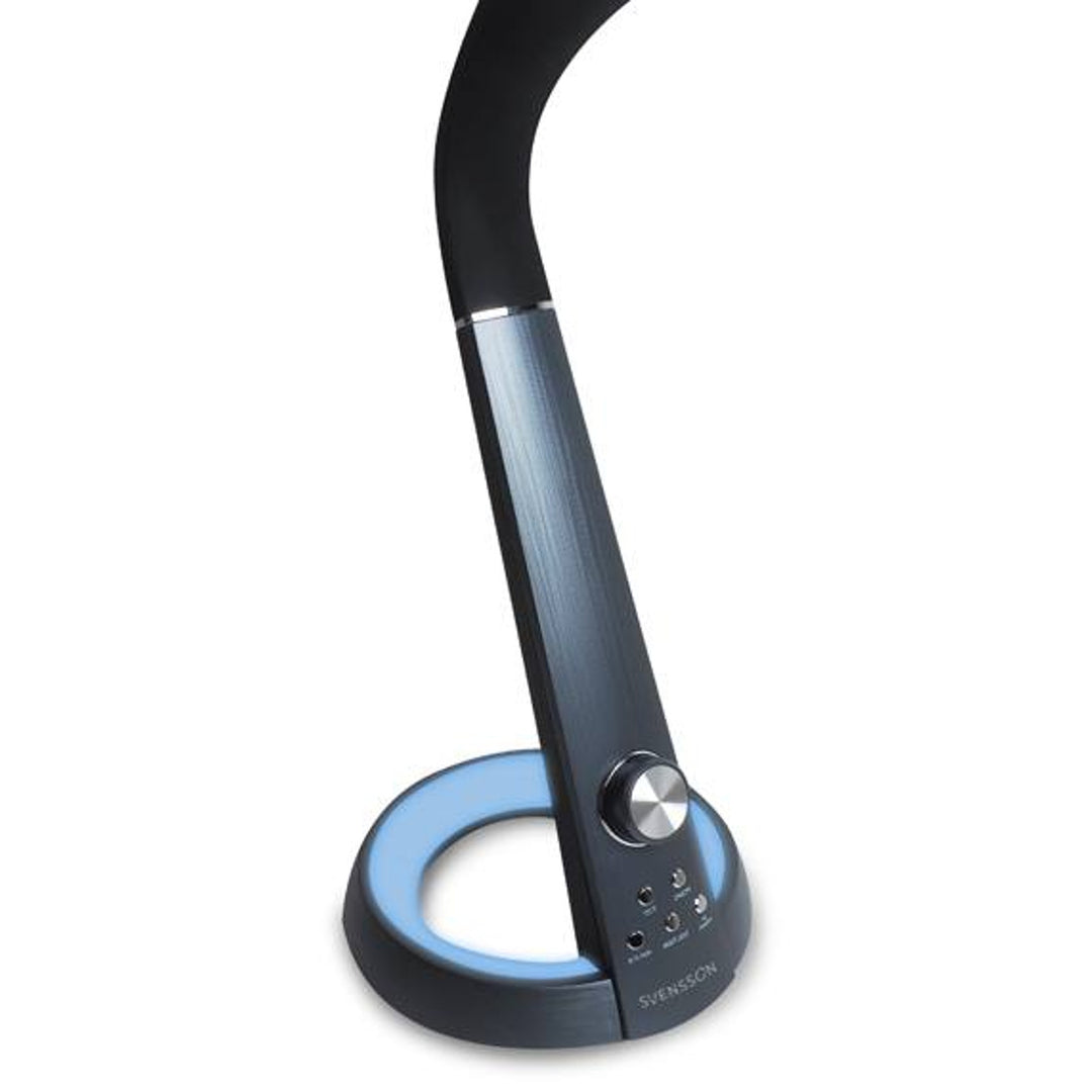 Svensson Office Lamp, 450 Lumen, 8W power, three light temperatures, mobile device charging function, RGB base, LXBL1063