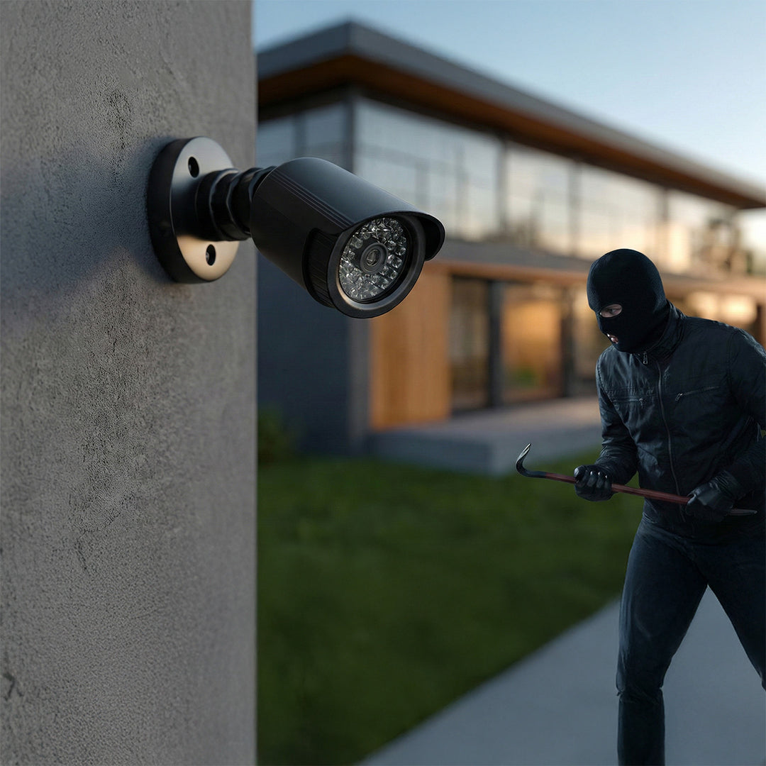 Attrappe einer Röhrenkamera, IR-LEDs, schwarz, Stromversorgung 2xAA (nicht im Lieferumfang enthalten), ABS, IR1800 B