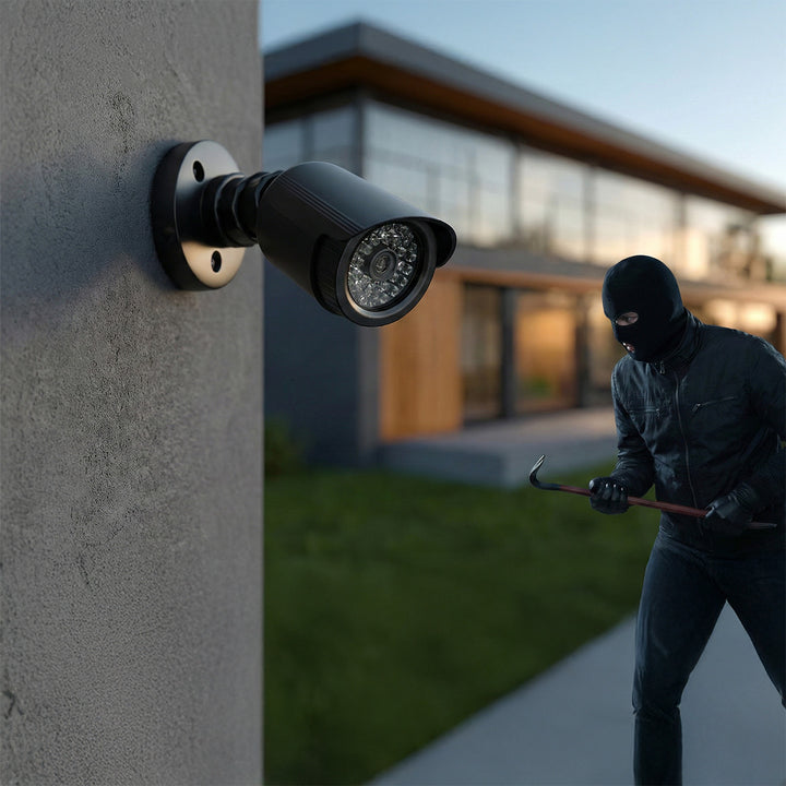 Attrappe einer Röhrenkamera, IR-LEDs, schwarz, Stromversorgung 2xAA (nicht im Lieferumfang enthalten), ABS, IR1800 B