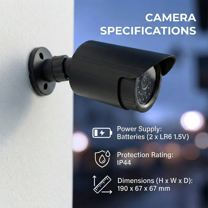 Attrappe einer Röhrenkamera, IR-LEDs, schwarz, Stromversorgung 2xAA (nicht im Lieferumfang enthalten), ABS, IR1800 B