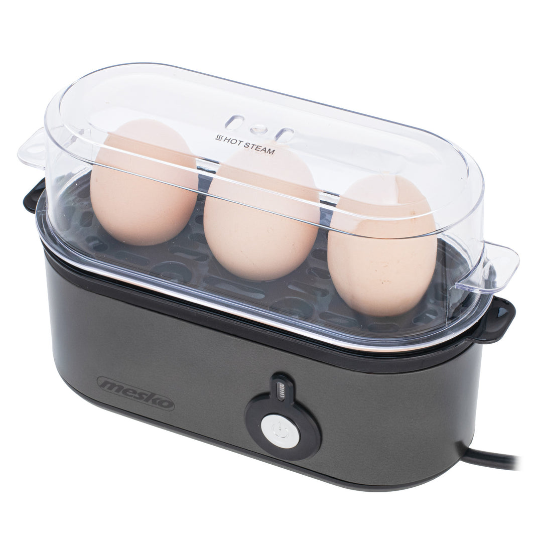 Cuiseur d'oeufs Mesko pour 3 oeufs, puissance 210W, étape de cuisson sélectionnable, voyant lumineux, MS 4485