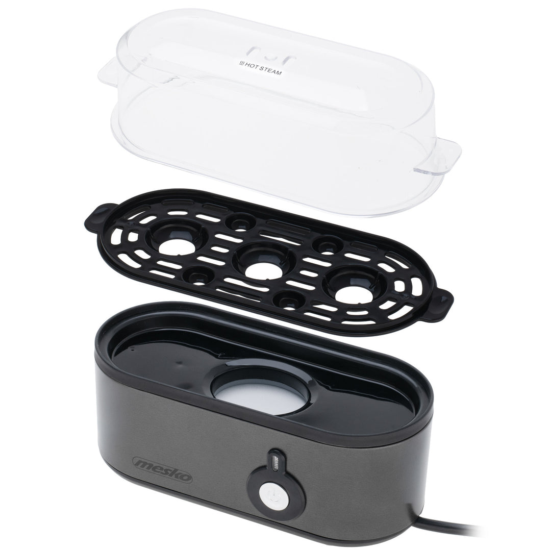 Cuiseur d'oeufs Mesko pour 3 oeufs, puissance 210W, étape de cuisson sélectionnable, voyant lumineux, MS 4485