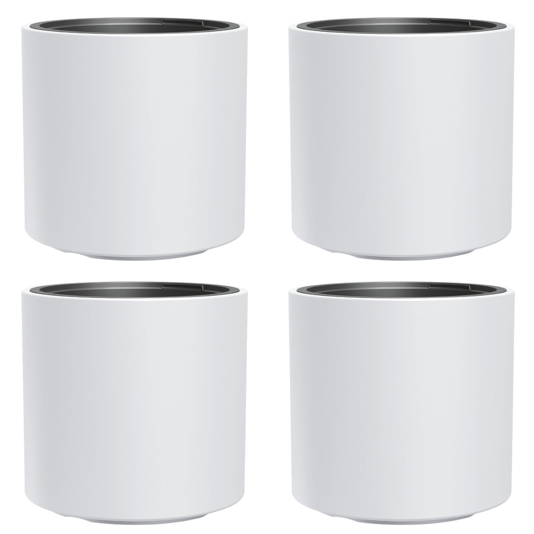 Maceta HEOS resistente a heladas, blanca, con inserto, capacidad 31L, mate, DBHER470, 4 piezas