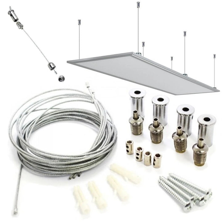 Ceiling mounting kit for Cronos radiant heaters, cord length 1m, stainless steel