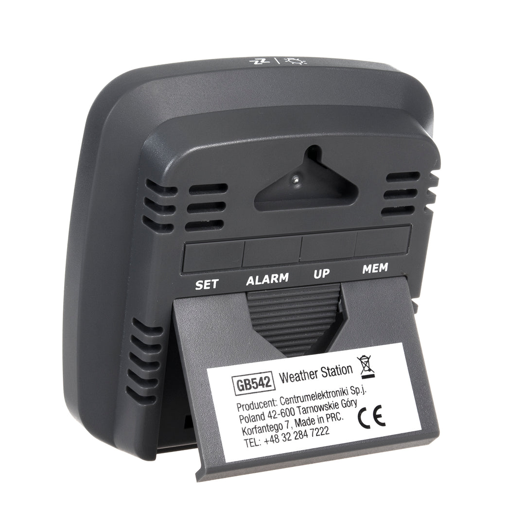 GreenBlue wireless weather station, with DCF system, calendar, alarm, GB542 + 4x Varta Industrial AAA alkaline battery