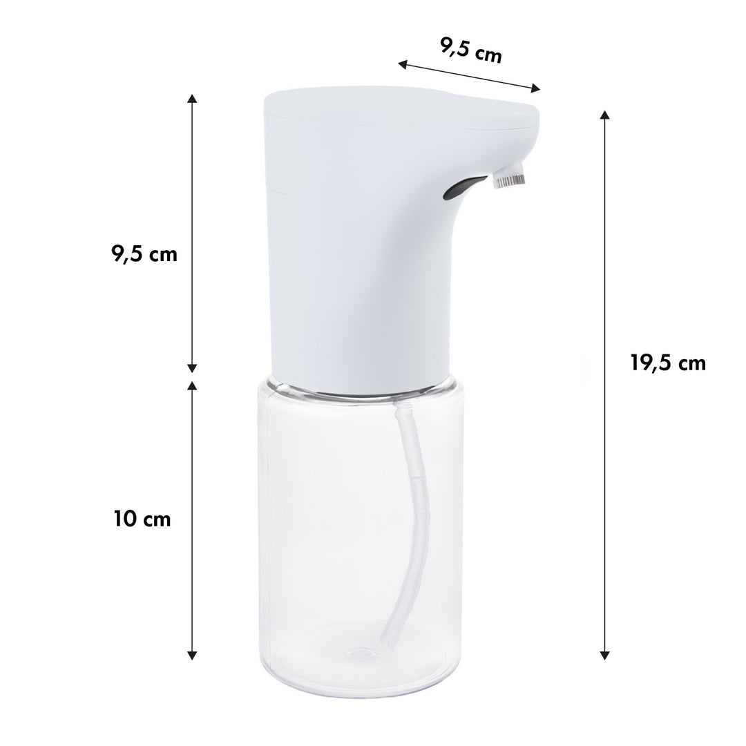 Dispensador automático Promedix, recipiente dispensador para jabones líquidos, líquidos desinfectantes, 300 ml, blanco, PR-540 W + 4 pilas Varta Industrial AA