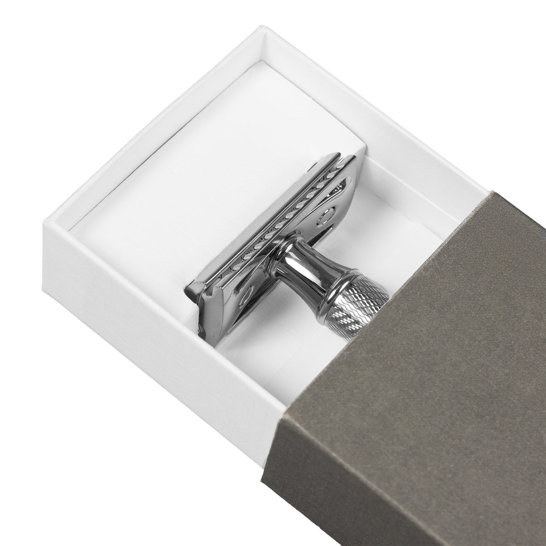 Traditional razor, razor blade, chrome-plated brass, MÜHLE R89