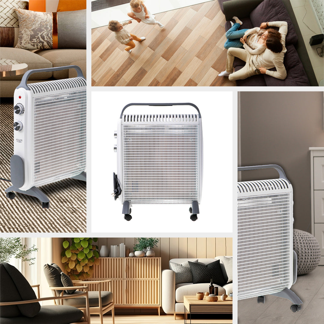 Convector heater, on wheels, 2 power levels, max 2000W, thermostat, AD 7750