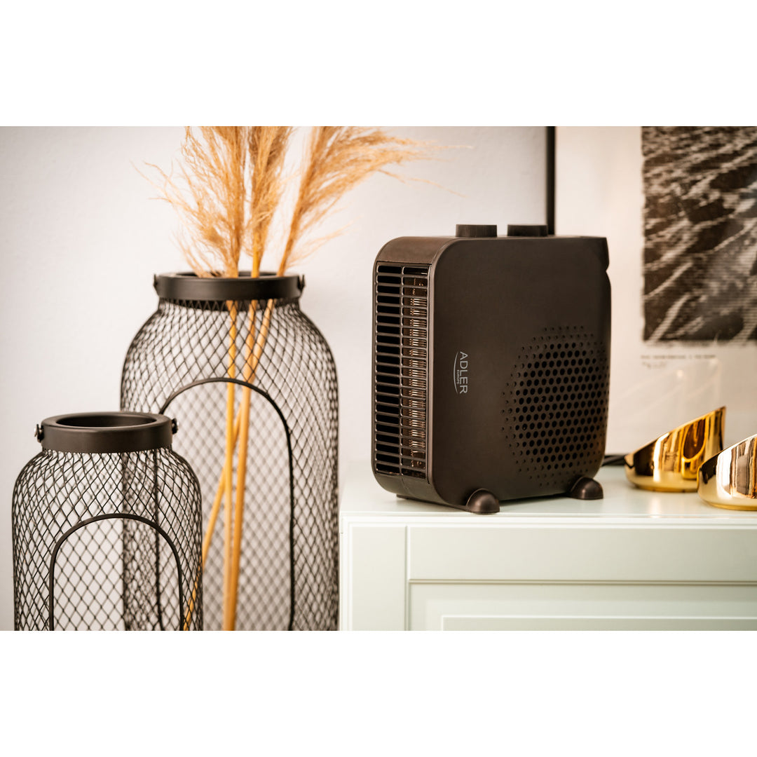 Adler fan heater, 2 power levels, max 2000W, thermostat, black, AD 7725