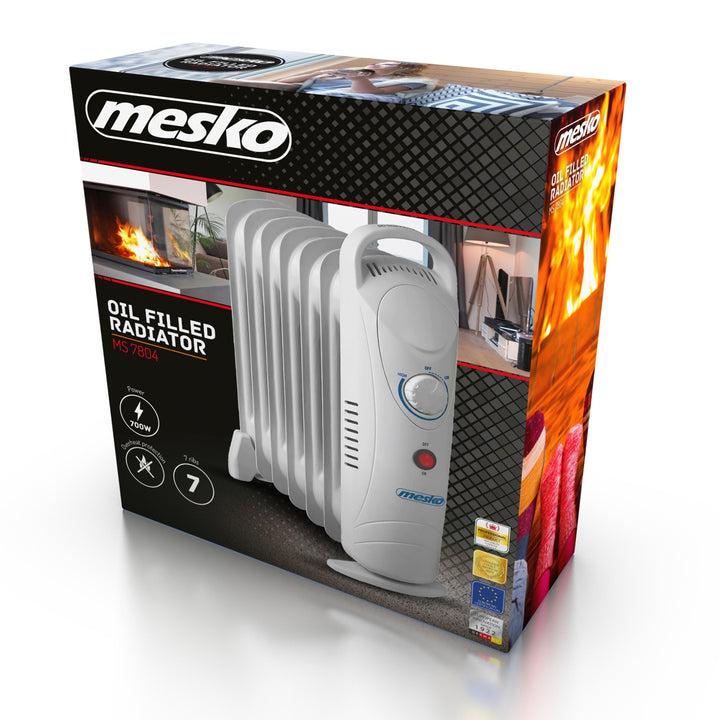 Mesko oil heater, 7 ribs, 800W, temperature control, gray, MS 7804