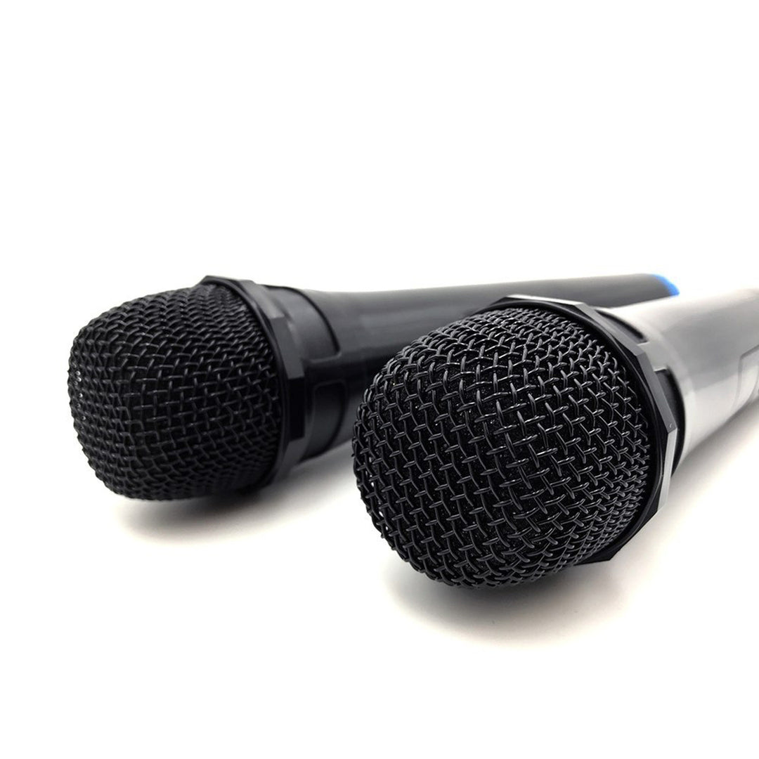 Two wireless microphones with USB receiver for speaker with karaoke function, Mediatech MT395