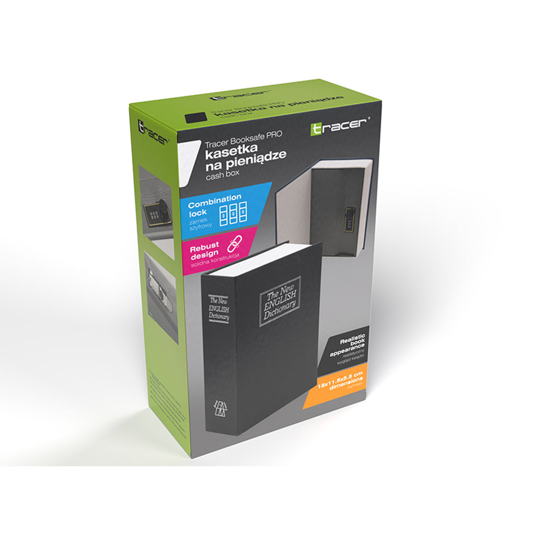 Tracer money box, imitation book, combination lock, BookSafe Pro