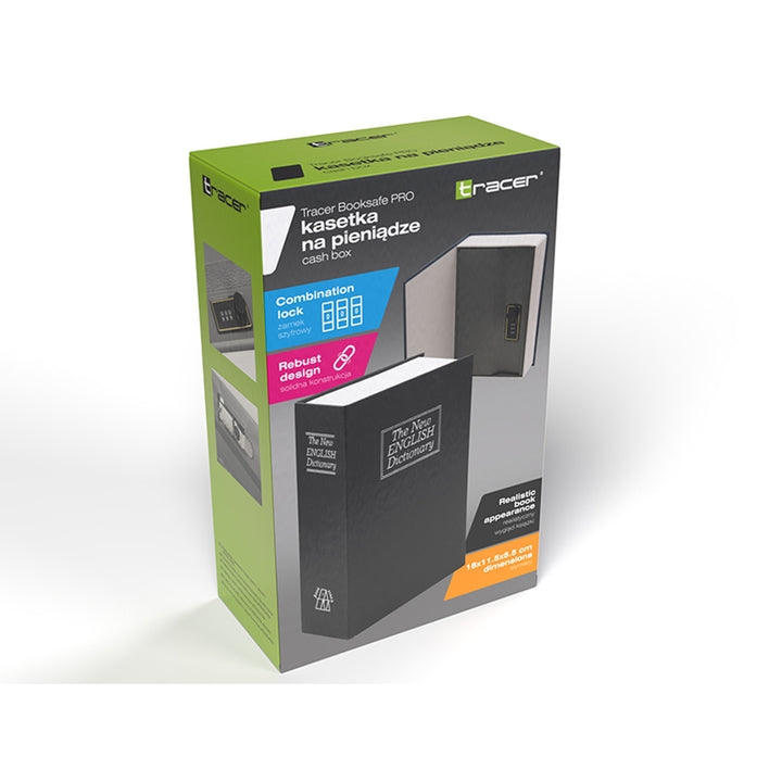 Tracer money box, imitation book, combination lock, BookSafe Pro