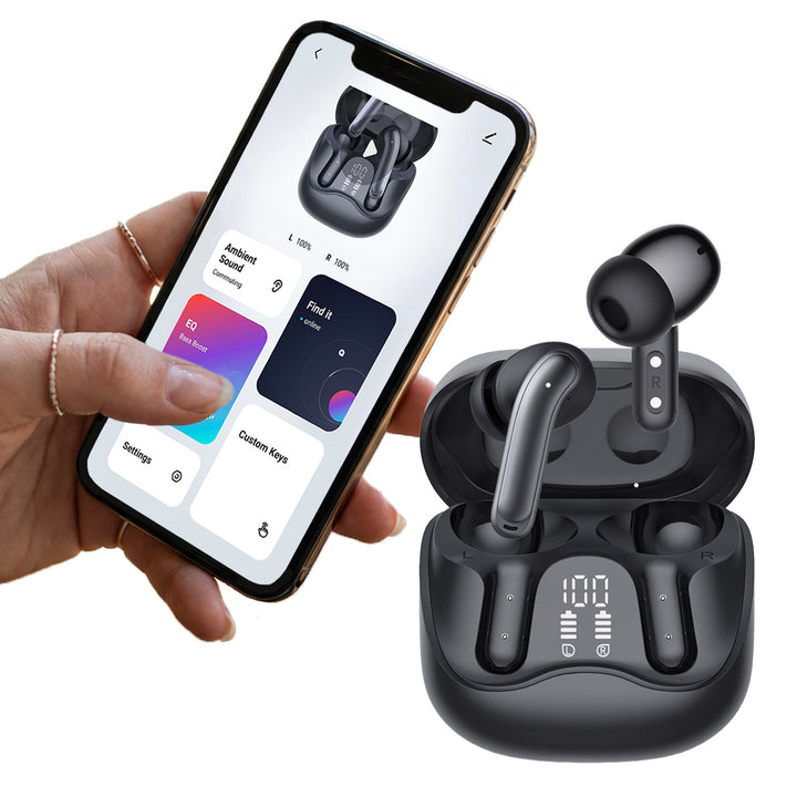 Audiocore draadloze hoofdtelefoon, hybride ANC, ENC, 6 microfoons, oplaadetui, Tuya, AC591 PRO