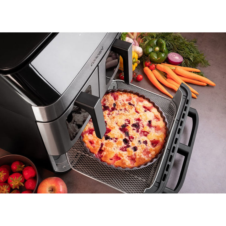 Concept greaseless fryer, 3 separate drawers, synchronized baking, 8 ready programs, FR9000