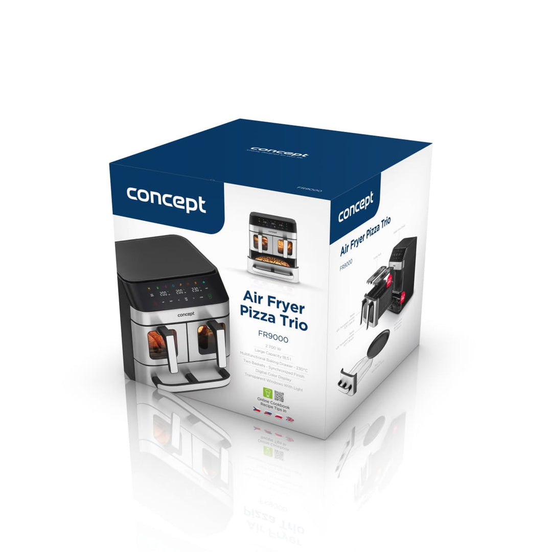 Concept greaseless fryer, 3 separate drawers, synchronized baking, 8 ready programs, FR9000