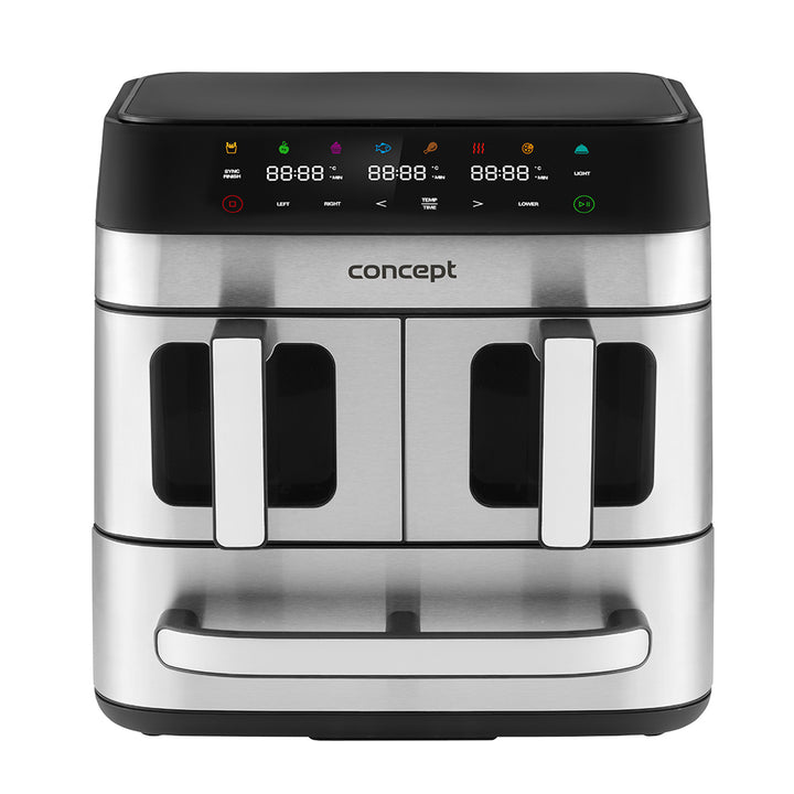 Concept greaseless fryer, 3 separate drawers, synchronized baking, 8 ready programs, FR9000