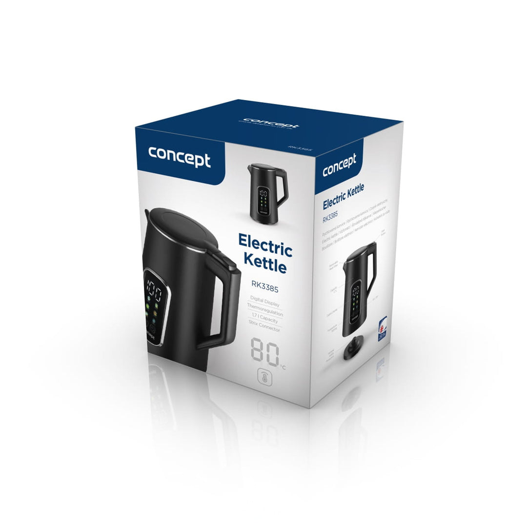 Concept electric kettle, 1.7L, temperature control, LED display, Cool touch surface, water level indicator, RK3385