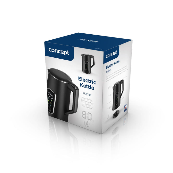 Concept electric kettle, 1.7L, temperature control, LED display, Cool touch surface, water level indicator, RK3385