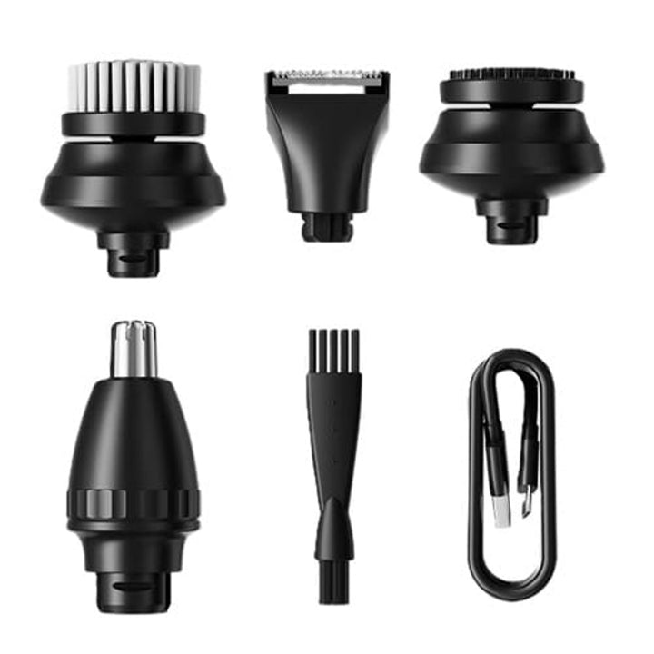 Maestro 5-in-1 shaving kit, shaver, nose trimmer, face brush, massage tip, hair trimmer, waterproof case, run time up to 60 minutes, MR-674