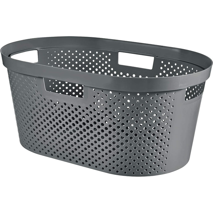 Curver Infinity Recycled mangle / laundry basket, 40L capacity, dark grey, 100% recycled, 245675