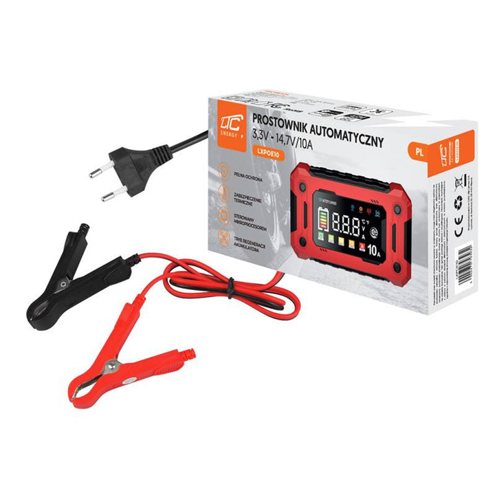 LTC Energy battery charger, 3.3-14.7V, 10A, AGM/GEL/LiFePO4, automatic mode, LXPOE10