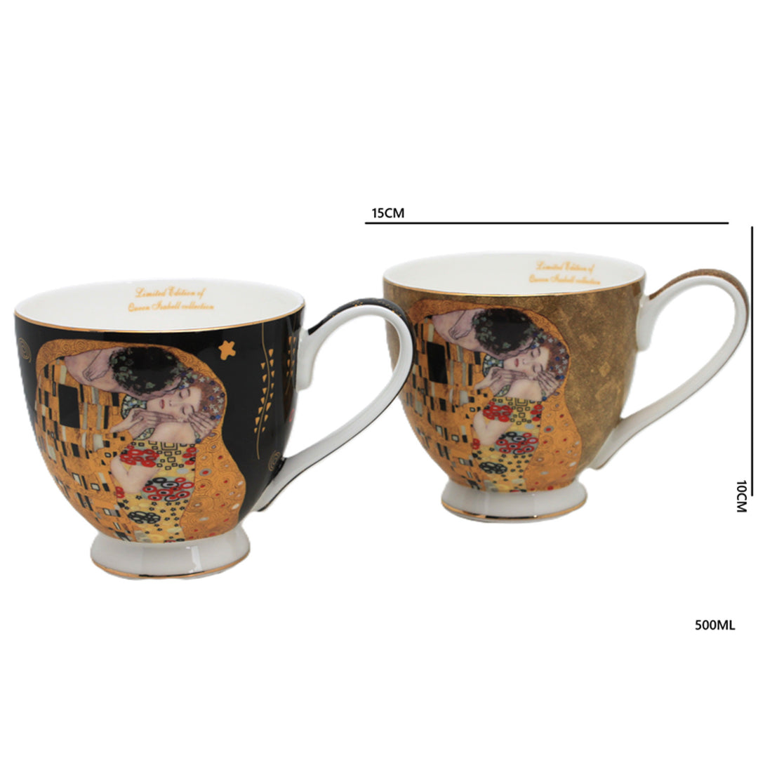 Jumbo Gustav Klimt Kiss mugs 2 pieces, Queen Isabel
