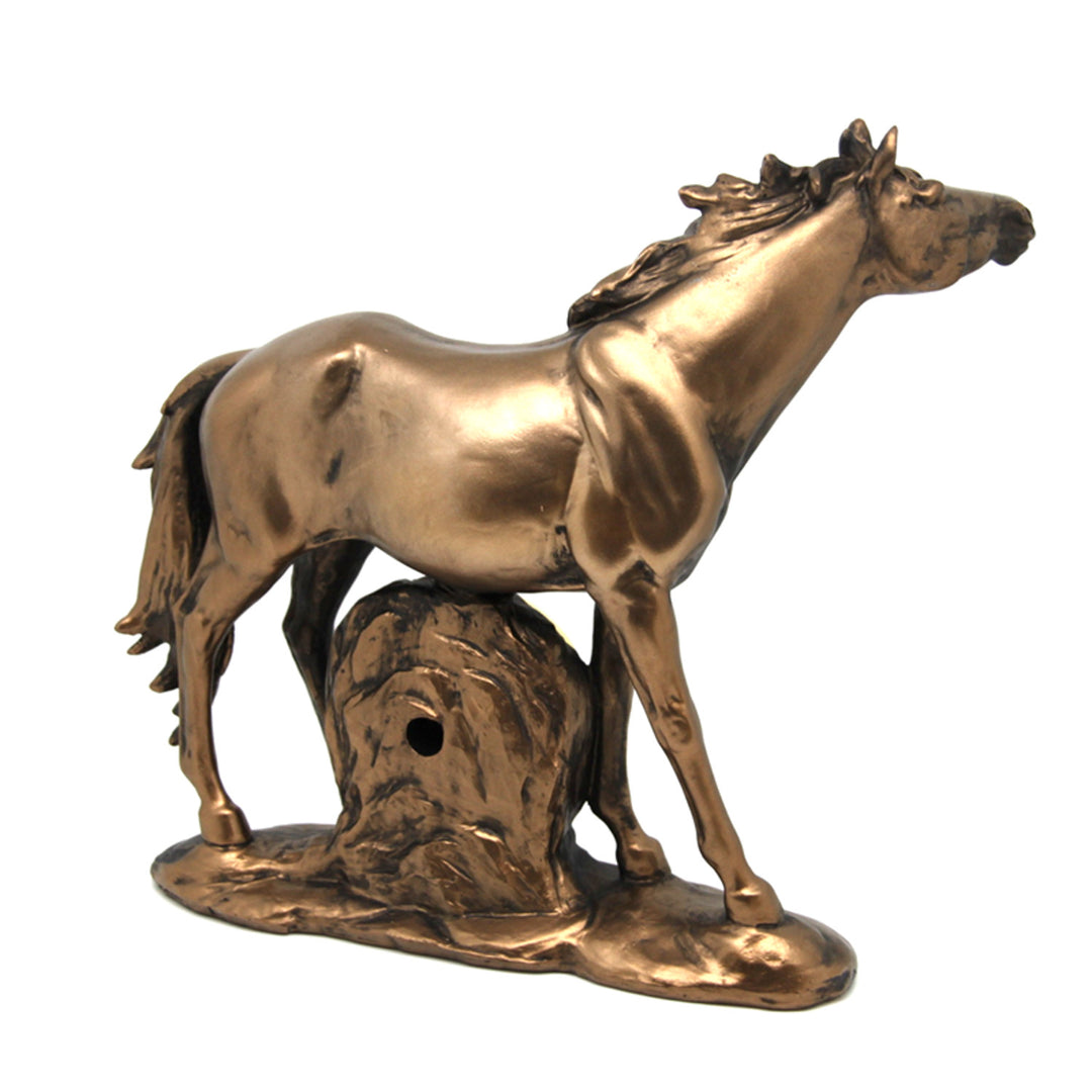 Standing horse figurine, clock, bronze decorative sculpture, Queen Isabel