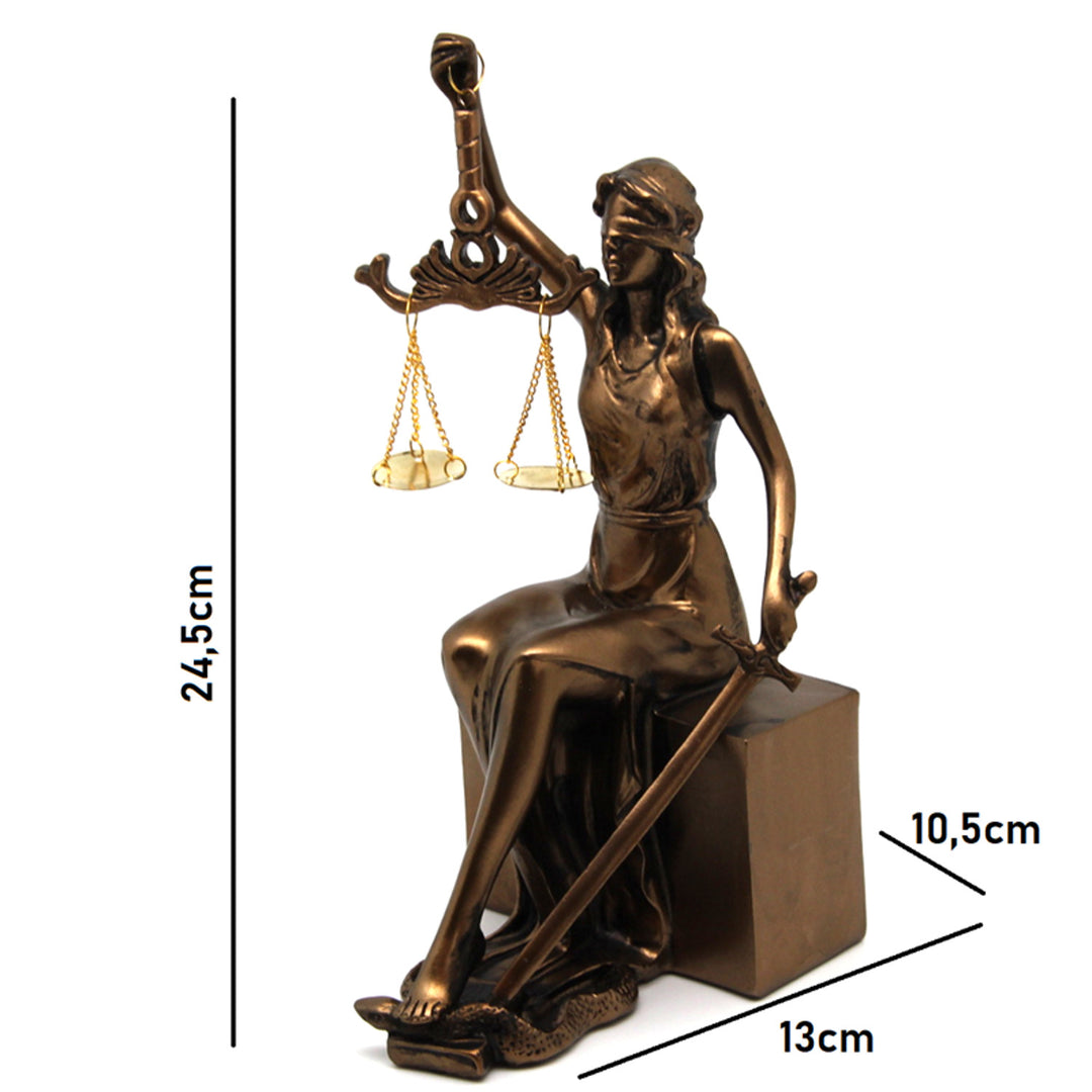 Figurines of Themis with scale and sword, book rests, Queen Isabel, 2 pieces