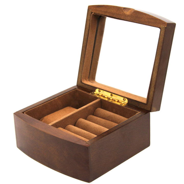 Jewelry box, wooden, brown, organizer, compartments, Queen Isabel