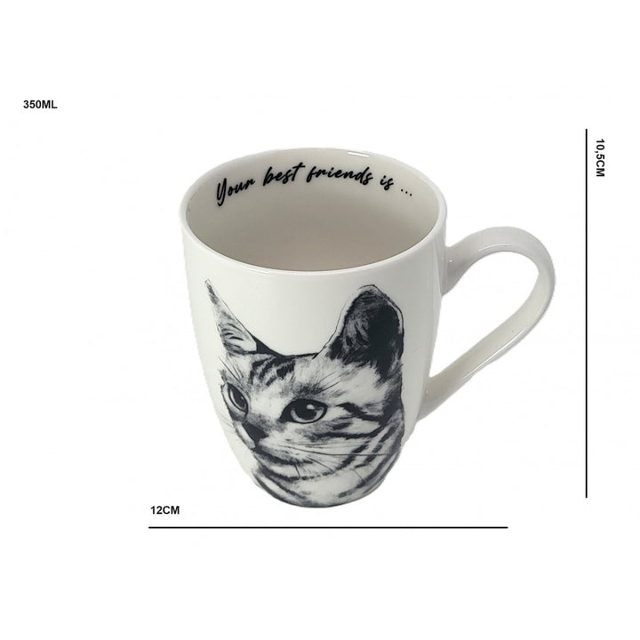 Queen Isabel porcelain mug, Sokake cat, 350ml, Q1-05218