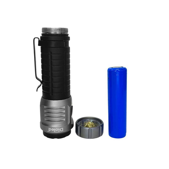 Dioled LED handheld flashlight, USB type C charging, brightness up to 2000lm, rechargeable battery included, LXL0485