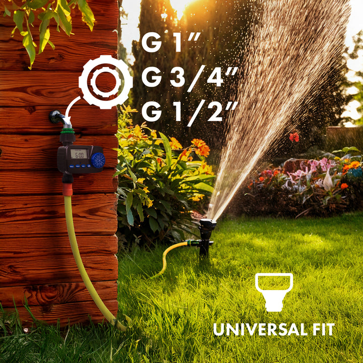 Controlador electrónico de riego GreenBlue, programador, fuente de alimentación 2x1,5V AA, GB390 + 2x pila alcalina Varta Industrial AA