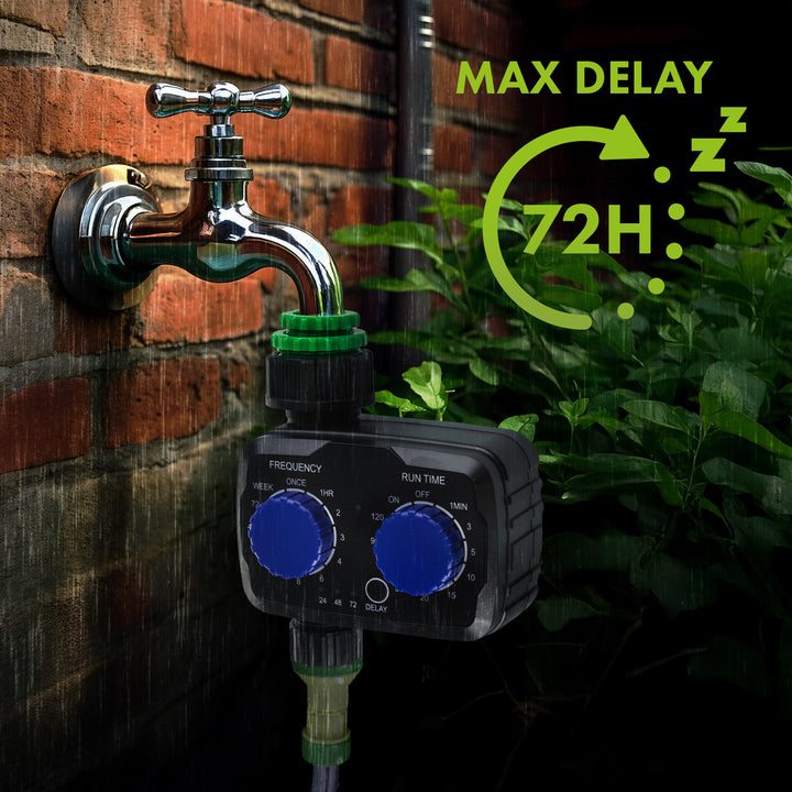 Controlador electrónico de riego GreenBlue, programador, fuente de alimentación 2x 1,5V AA, GB391 + 2x pilas alcalinas Varta Industrial AA