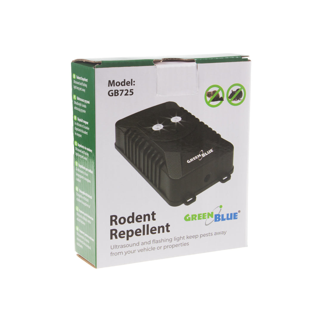 GreenBlue GB725 rodent and marten repellent with ultrasound and LED + 4x AA battery Varta Industrial