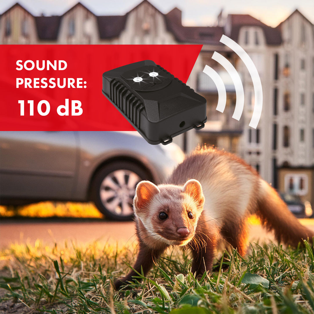 GreenBlue GB725 rodent and marten repellent with ultrasound and LED + 4x AA battery Varta Industrial