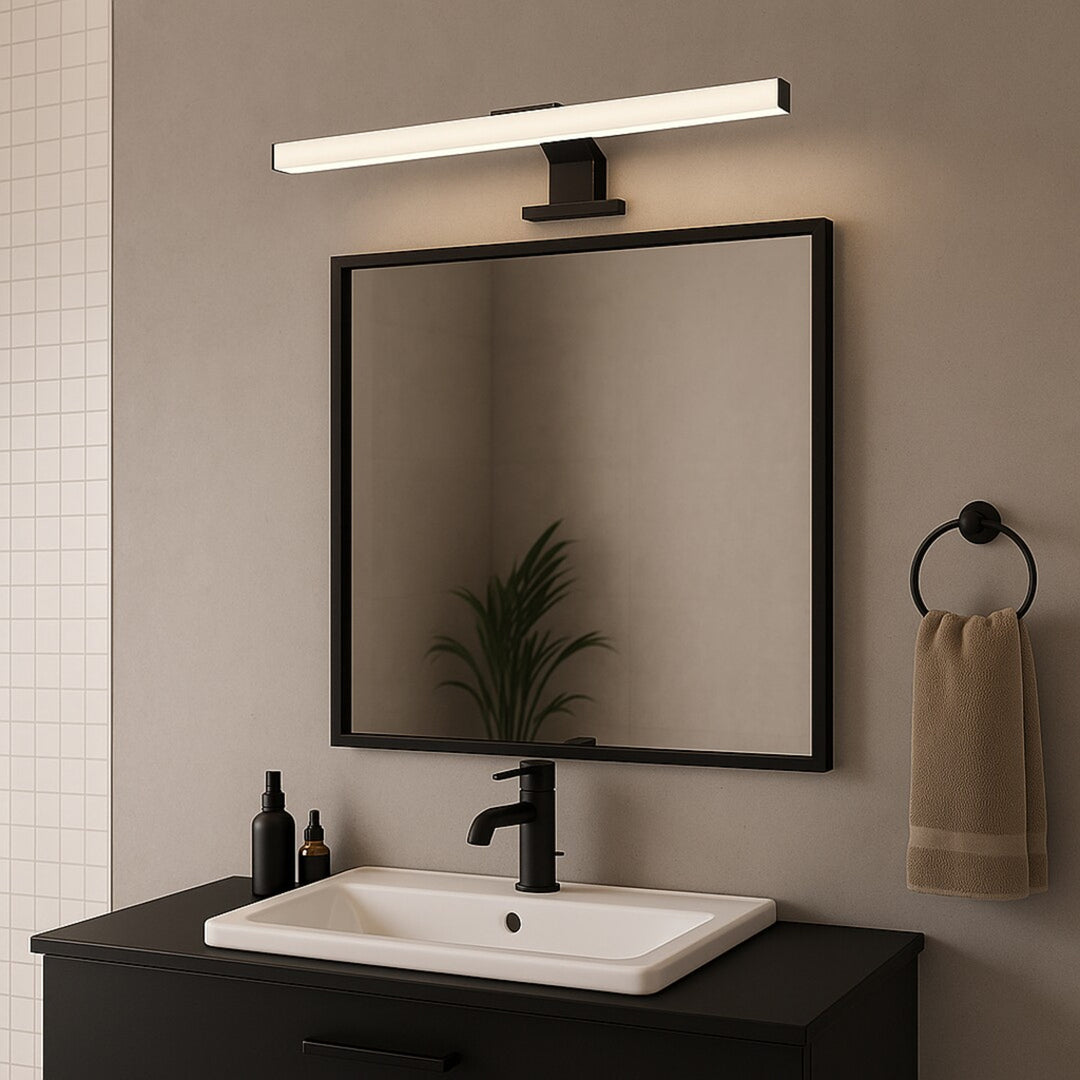 Rabalux bathroom lamp, power 9W, natural white 4000K, IP44. black, Oliro