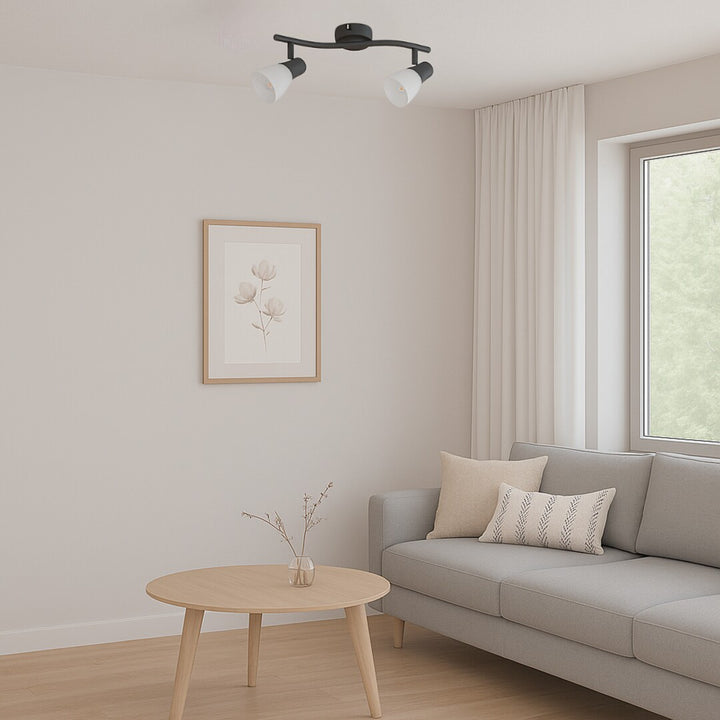 Rabalux ceiling lamp, spot, 2x E14 bulb thread, IP20, black, Soma