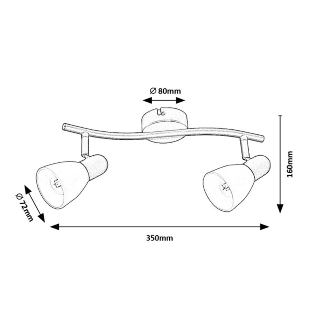 Rabalux ceiling lamp, spot, 2x E14 bulb thread, IP20, black, Soma