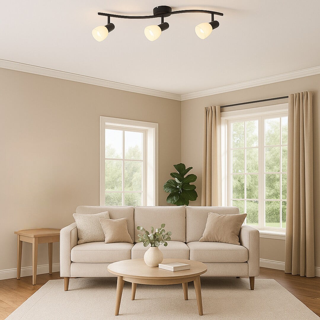 Rabalux ceiling lamp, spot, 3x E14 bulb thread, IP20, black, Soma