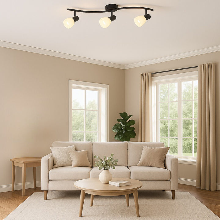 Rabalux ceiling lamp, spot, 3x E14 bulb thread, IP20, black, Soma