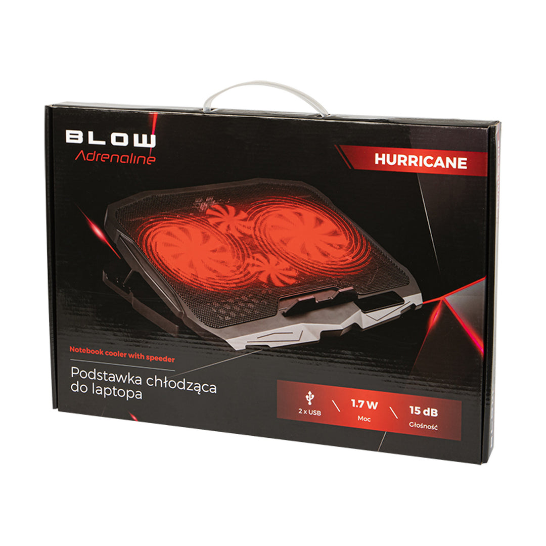 Blow Hurricane laptop cooling stand, four fans, red backlight, built-in USB hub