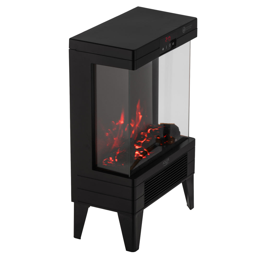 LED electric fireplace with remote control, 2 heating powers 1000W/2000W, thermostat, Adler AD 7755