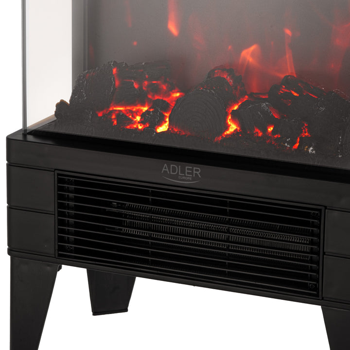 LED electric fireplace with remote control, 2 heating powers 1000W/2000W, thermostat, Adler AD 7755
