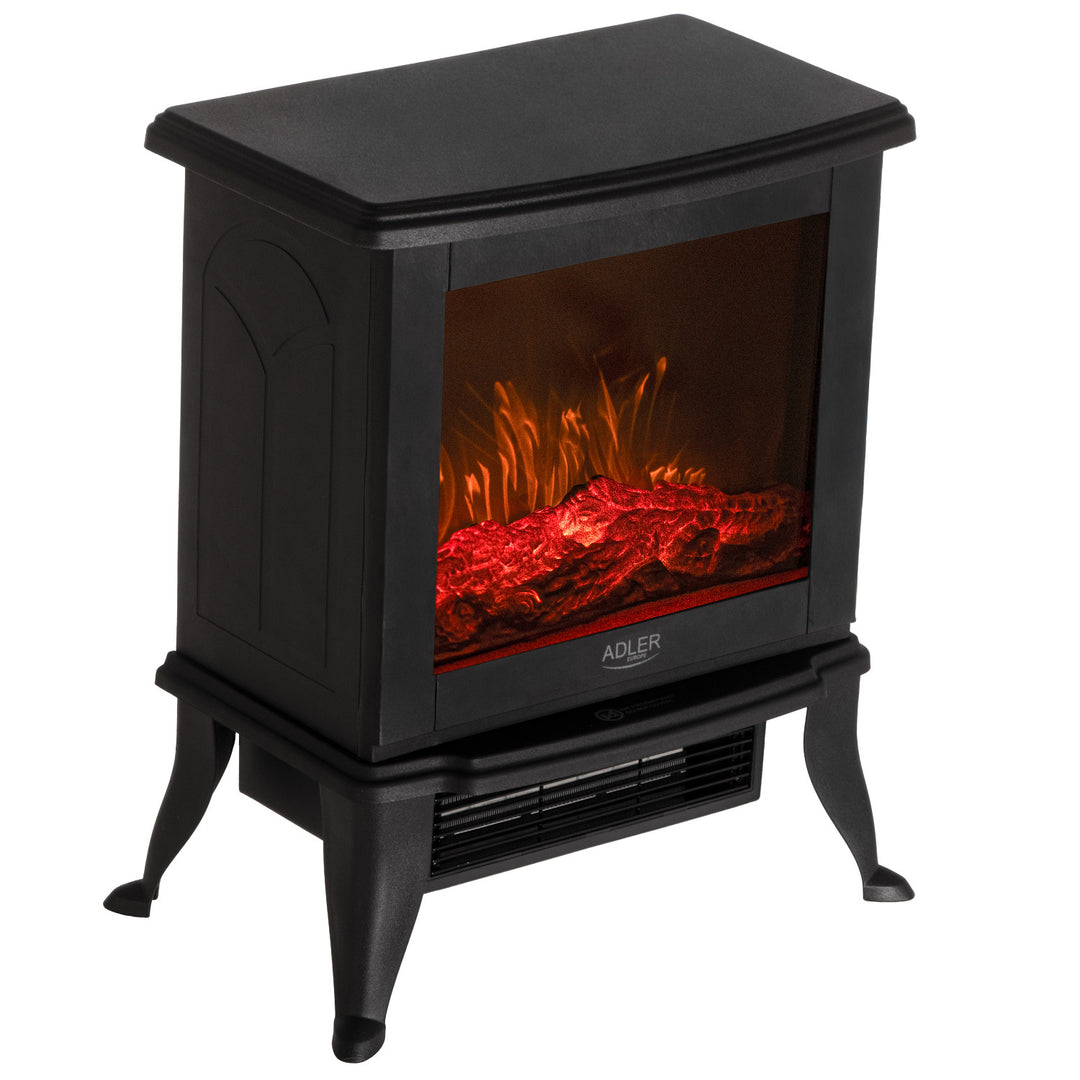 Adler electric fireplace, 2 heating levels, max power 1800W, thermostat, 3D flame effect, AD 7754