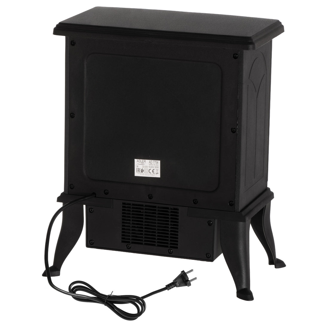 Adler electric fireplace, 2 heating levels, max power 1800W, thermostat, 3D flame effect, AD 7754