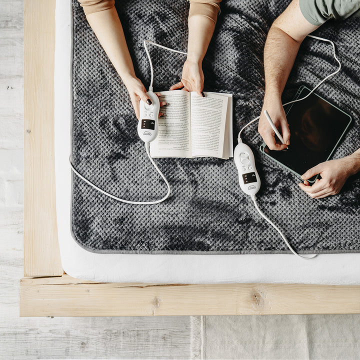 Camry electric blanket, for 2 people, dimensions 150x160cm, 8 heating levels, power 2 x 60W, grey, CR 7417