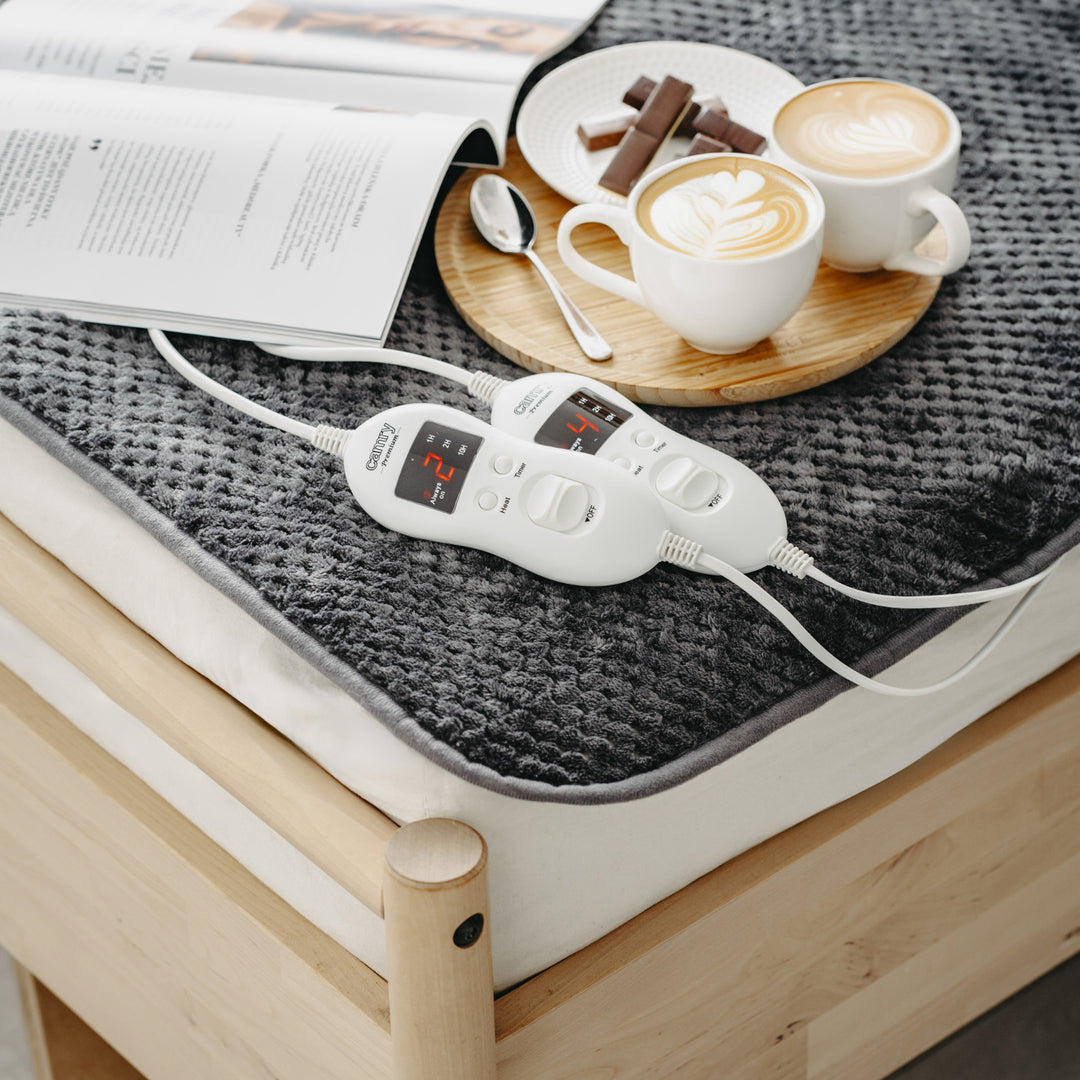 Camry electric blanket, for 2 people, dimensions 150x160cm, 8 heating levels, power 2 x 60W, grey, CR 7417