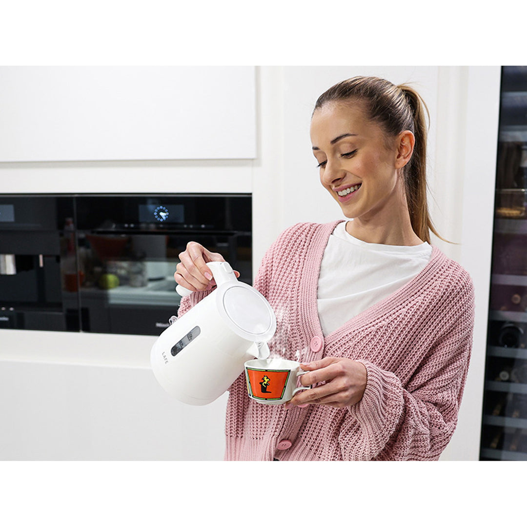 Lafe electric kettle, 1L capacity, 1500W power, white color, Essential S
